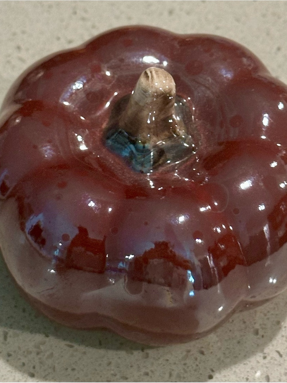 Hobby Lobby Glossy Burgundy Ceramic Pumpkin